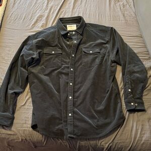 Poncho Western Style Corduroy Snap-Up Shirt MISSING SNAP - READ